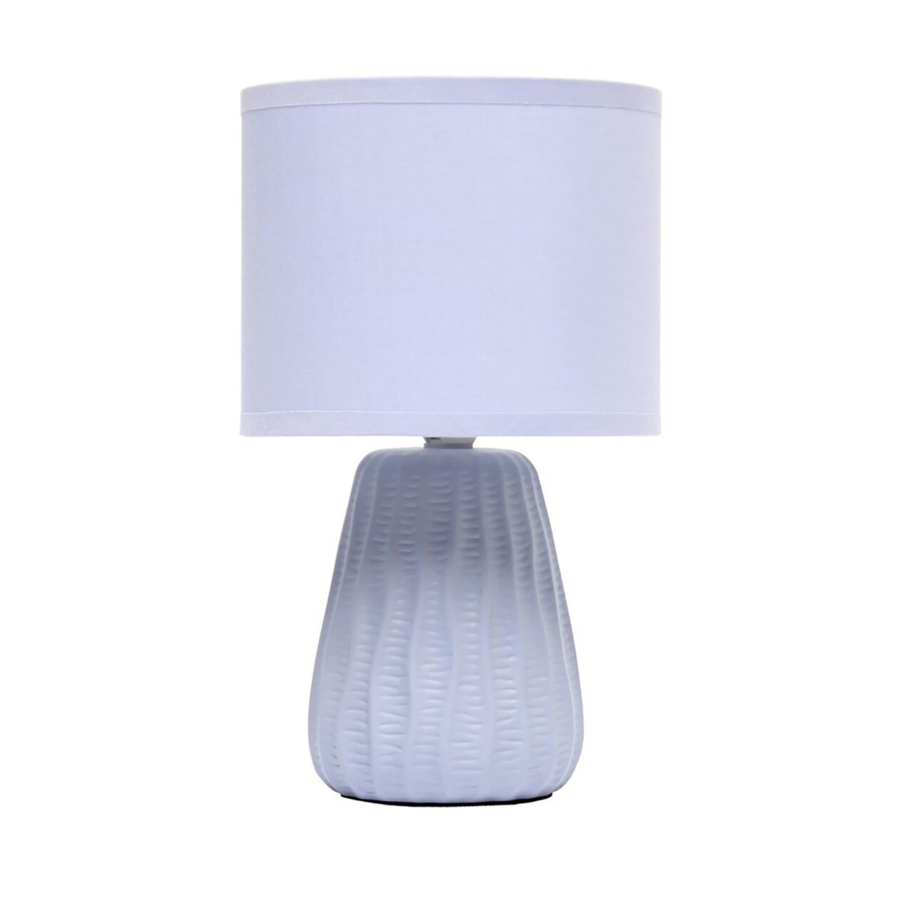 Simple Designs 11.02" Traditional Mini Modern Ceramic Texture Pastel Accent Bedside Table Desk Lamp With Matching Fabric Shade For Home
